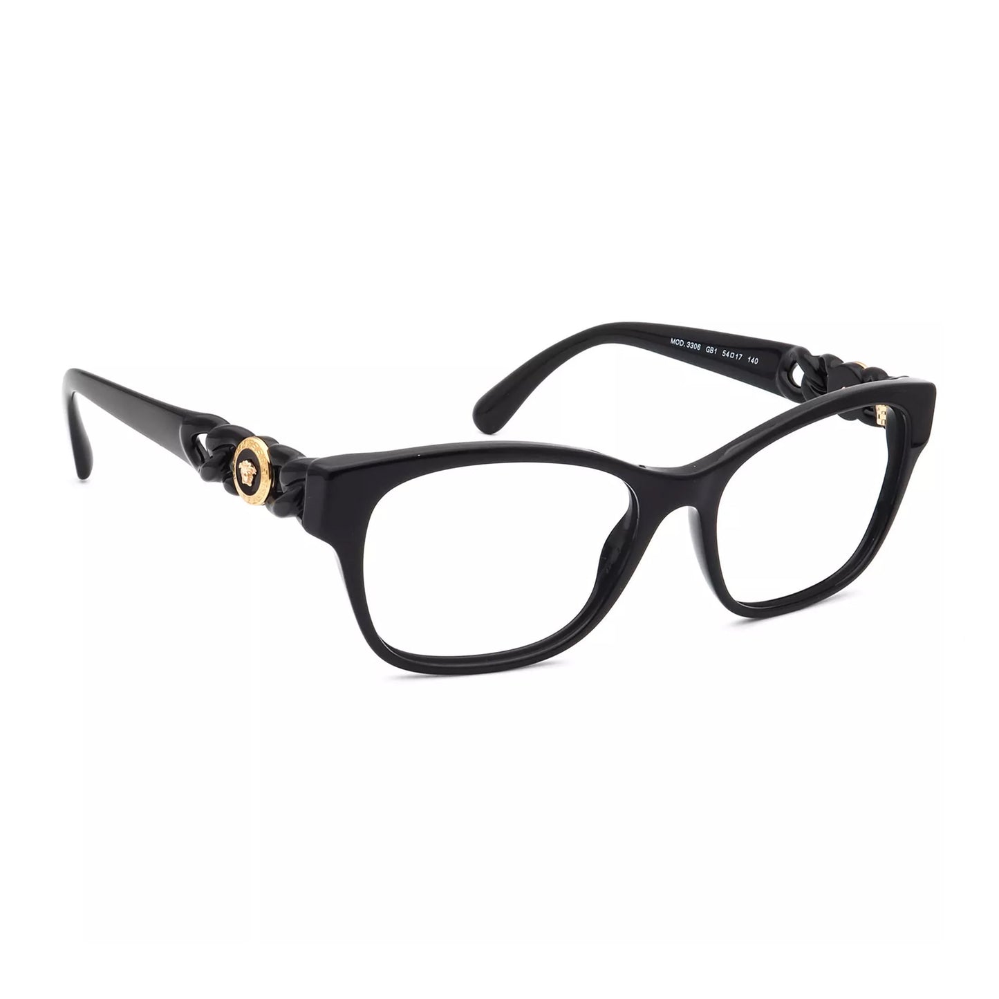 Versace Eyeglasses MOD. 3306 GB1 Polished Black Frame Italy 54[]17 140