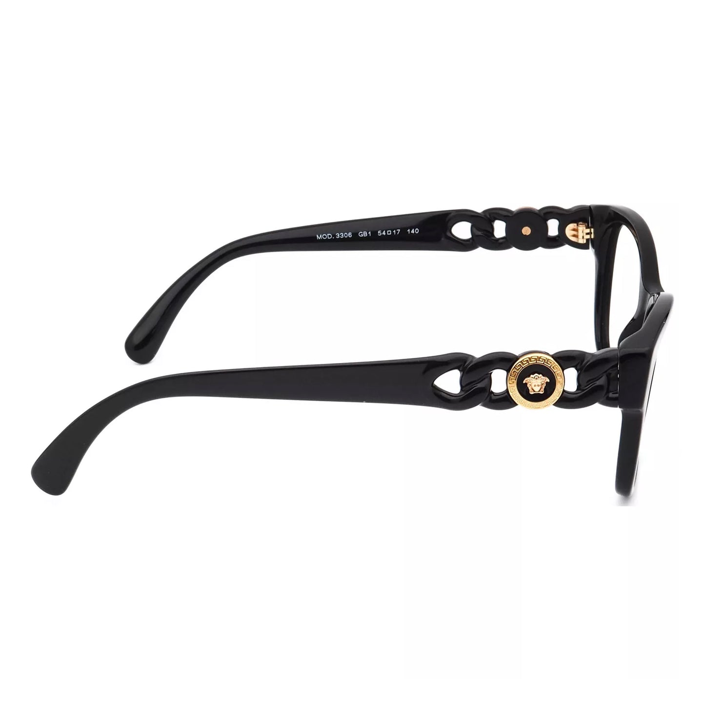 Versace Eyeglasses MOD. 3306 GB1 Polished Black Frame Italy 54[]17 140